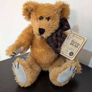 Collectable Boyds Bears Mohair jointed Teddy Bear with Plaid Bow 1998 with tags